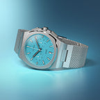 VOLTRE CHRONOGRAPH FIRST EDITION MINTY BLUE - Mesh Silver Brushed - Detomaso Watches