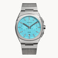 VOLTRE CHRONOGRAPH FIRST EDITION MINTY BLUE - Mesh Silver Brushed - Detomaso Watches