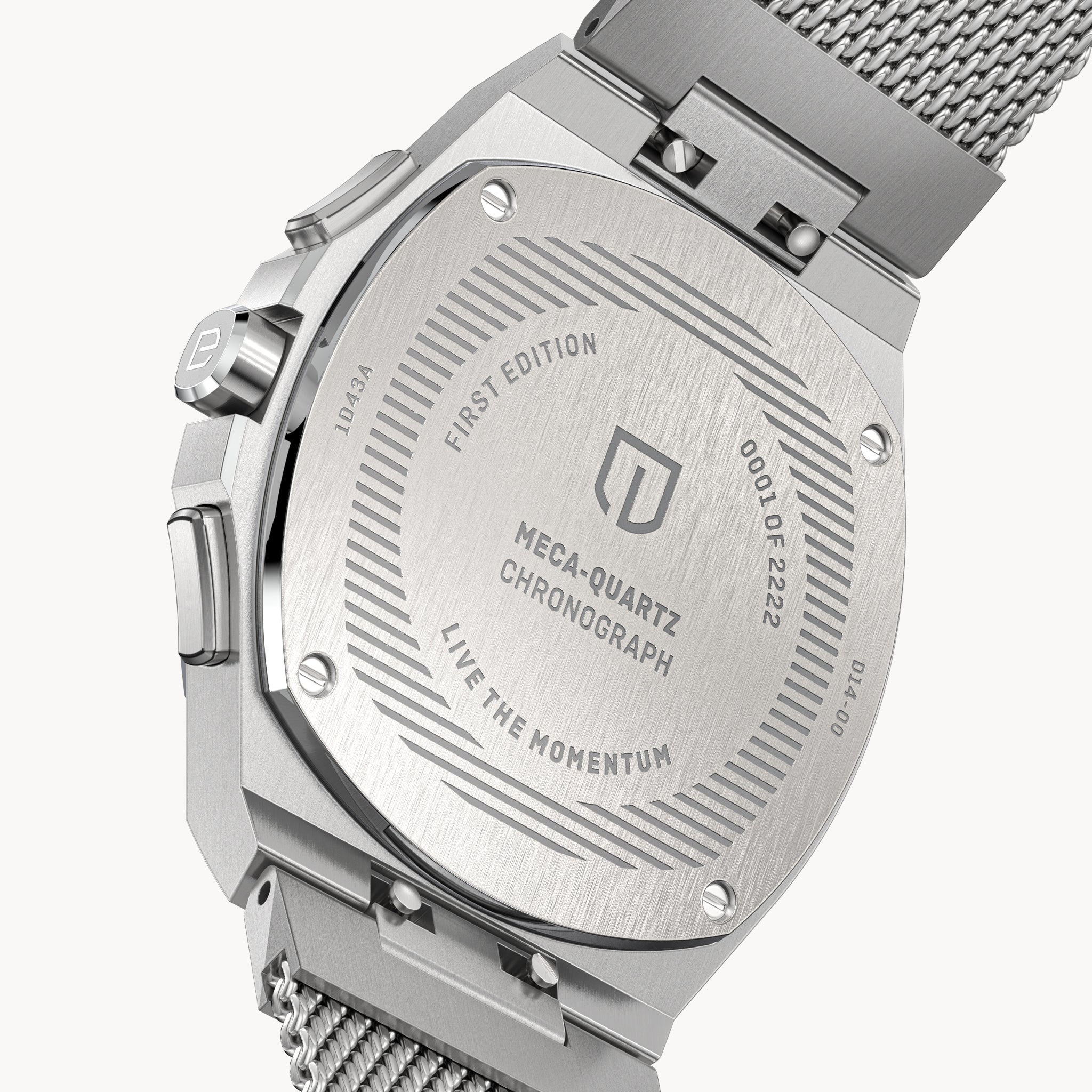VOLTRE CHRONOGRAPH FIRST EDITION MINTY BLUE - Mesh Silver Brushed - Detomaso Watches
