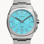 VOLTRE CHRONOGRAPH FIRST EDITION MINTY BLUE - Mesh Silver Brushed - Detomaso Watches