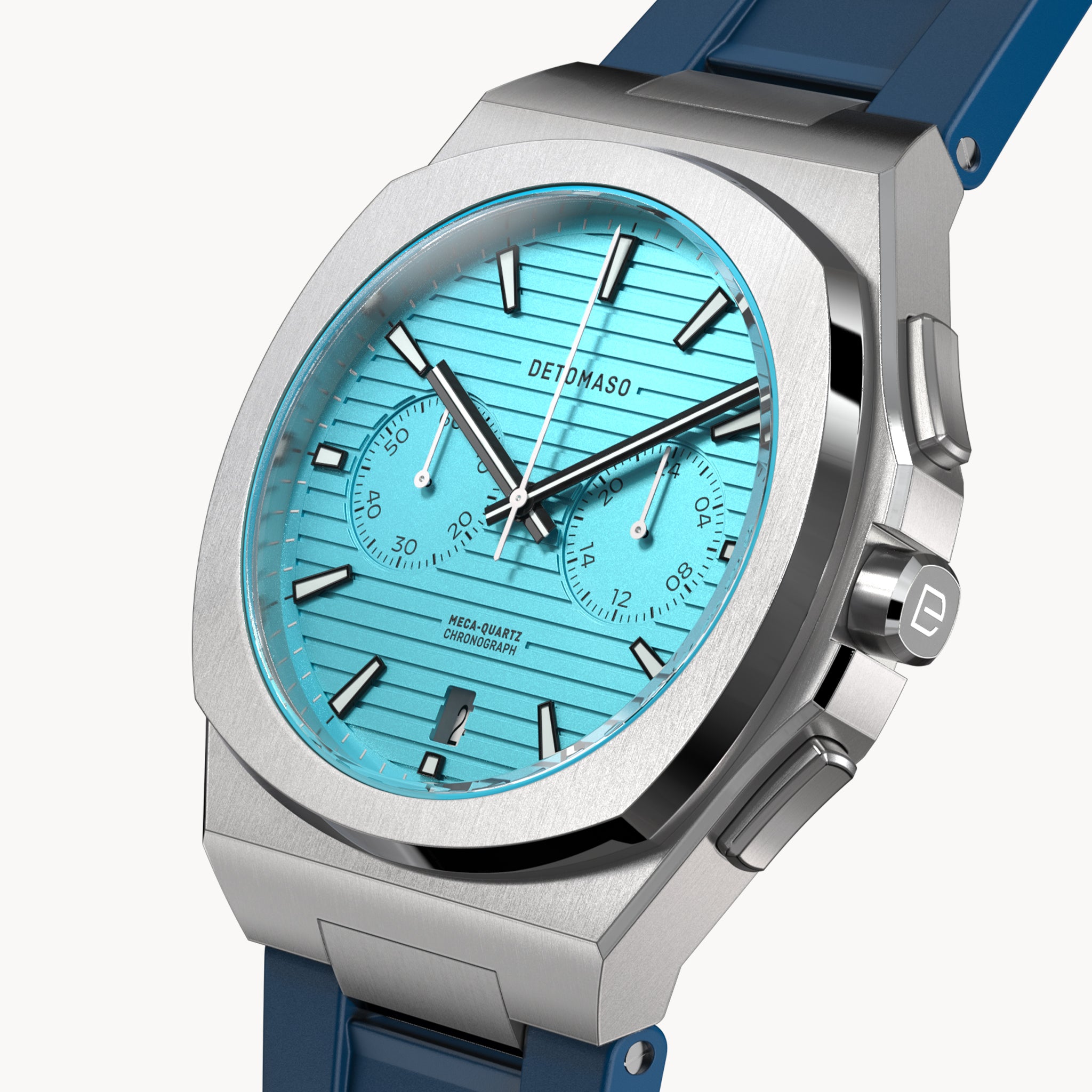 VOLTRE CHRONOGRAPH FIRST EDITION MINTY BLUE - reTPU Blue Matte - Detomaso Watches