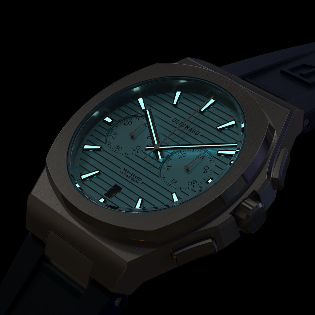 VOLTRE CHRONOGRAPH FIRST EDITION MINTY BLUE - reTPU Blue Matte - Detomaso Watches