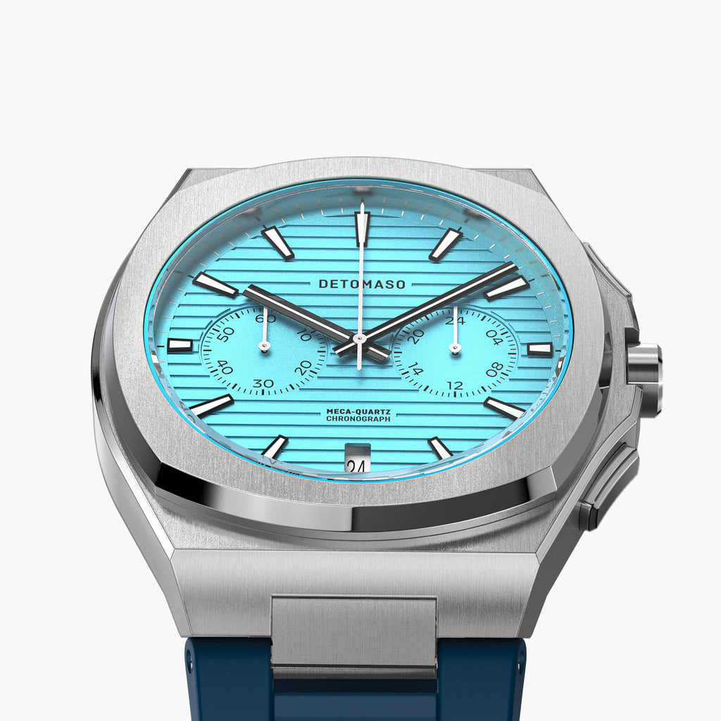 VOLTRE CHRONOGRAPH FIRST EDITION MINTY BLUE - reTPU Blue Matte - Detomaso Watches