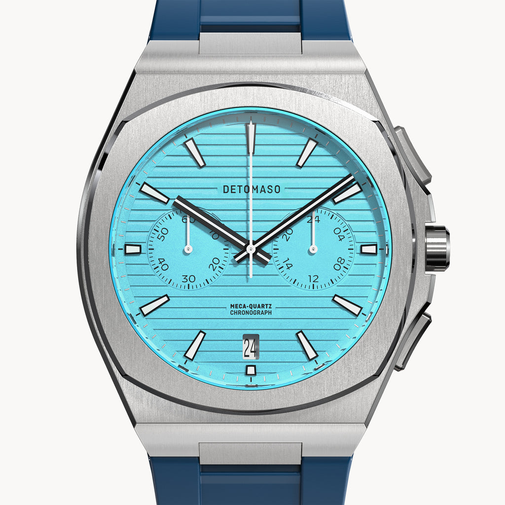VOLTRE CHRONOGRAPH FIRST EDITION MINTY BLUE - reTPU Blue Matte - Detomaso Watches