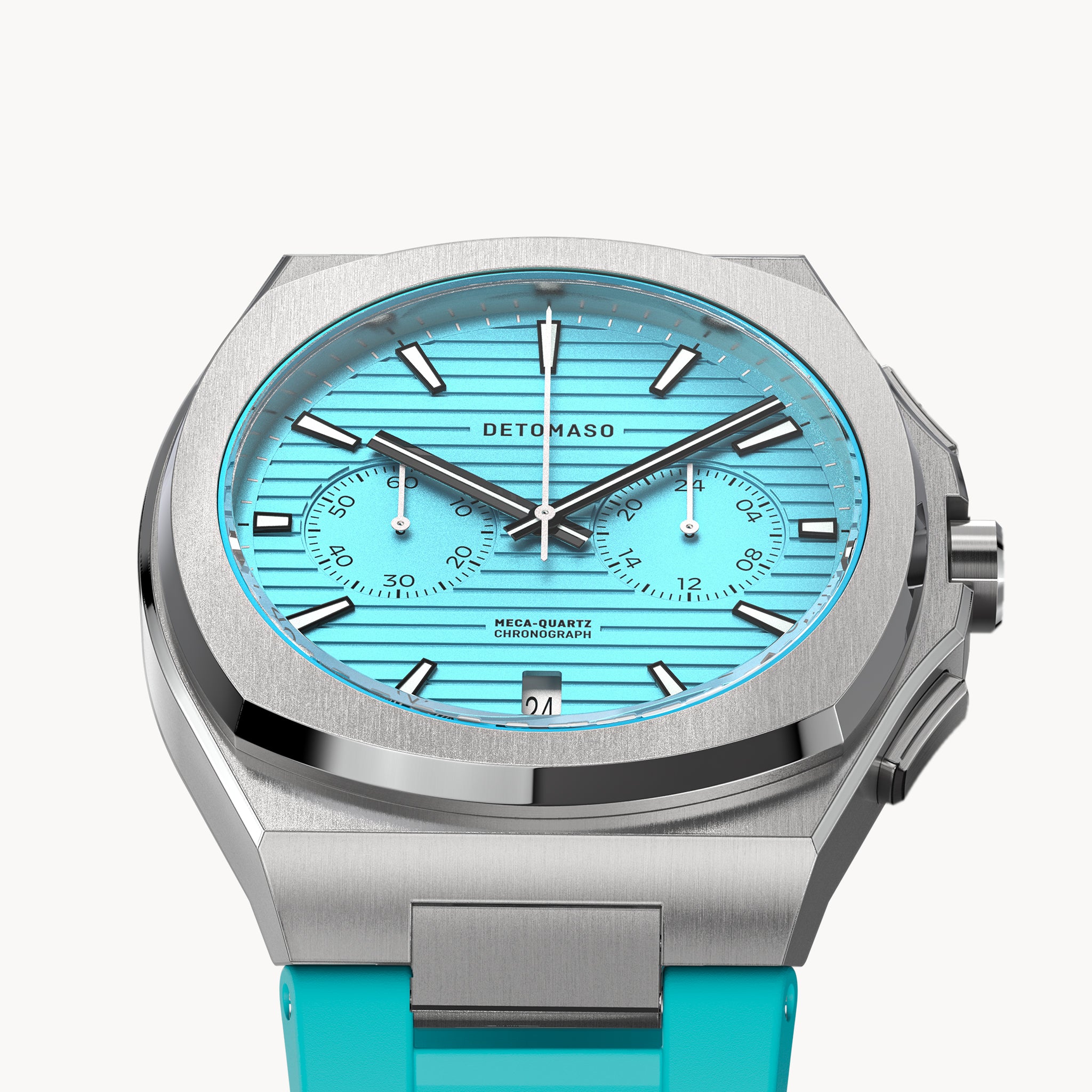 VOLTRE CHRONOGRAPH FIRST EDITION MINTY BLUE - reTPU Turquoise Matte - Detomaso Watches