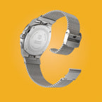 VOLTRE CHRONOGRAPH FIRST EDITION GIALLO - Mesh Silver Brushed - Detomaso Watches