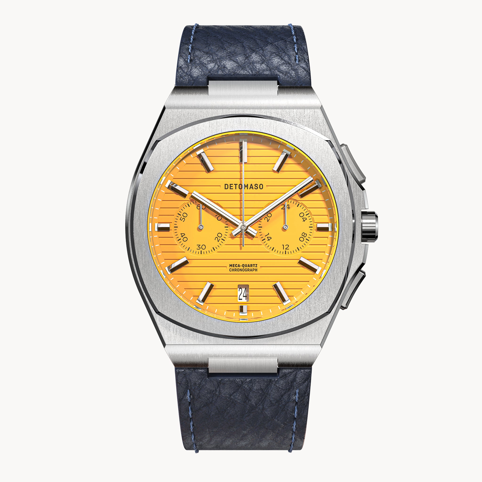 VOLTRE CHRONOGRAPH FIRST EDITION GIALLO - Leather Blue Venere - Detomaso Watches