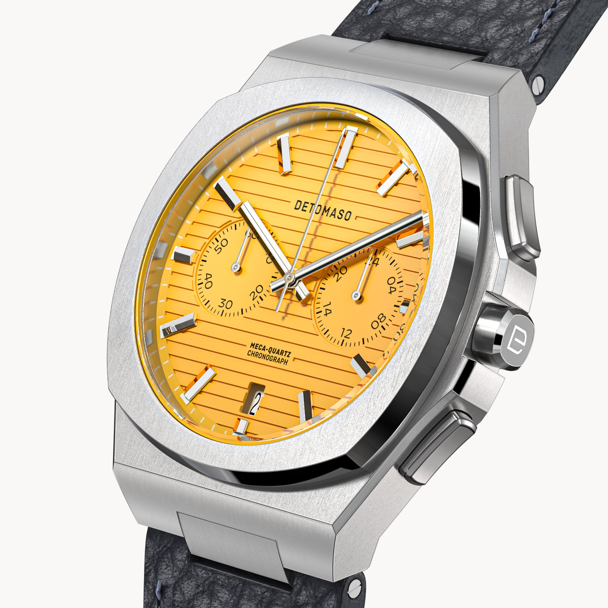 VOLTRE CHRONOGRAPH FIRST EDITION GIALLO - Leather Blue Venere - Detomaso Watches