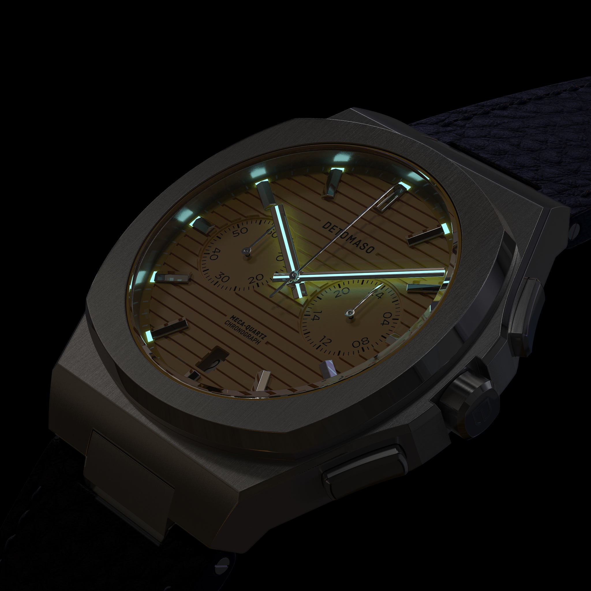 VOLTRE CHRONOGRAPH FIRST EDITION GIALLO - Leather Blue Venere - Detomaso Watches