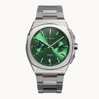 VOLTRE CHRONOGRAPH FIRST EDITION GREEN - Stainless steel Silver Matte - Detomaso Watches