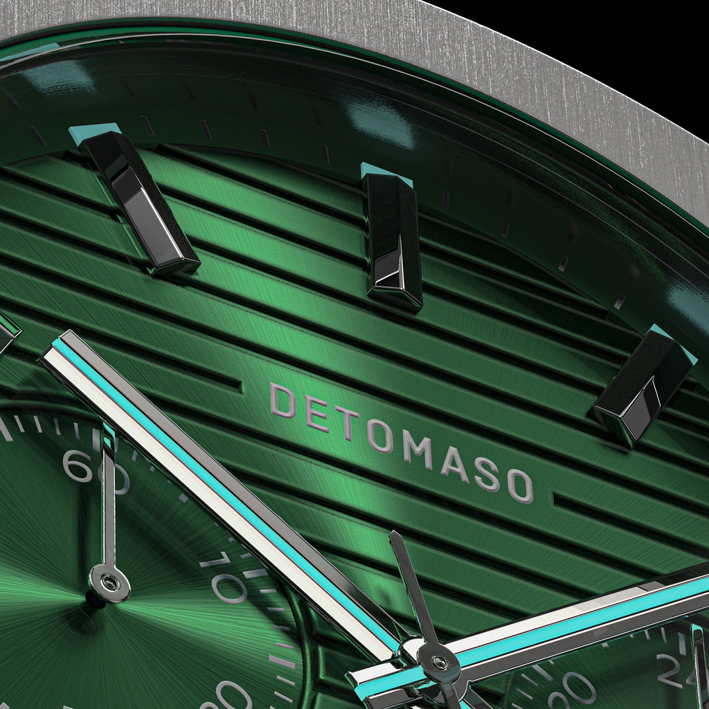 VOLTRE CHRONOGRAPH FIRST EDITION GREEN - Stainless steel Silver Matte - Detomaso Watches