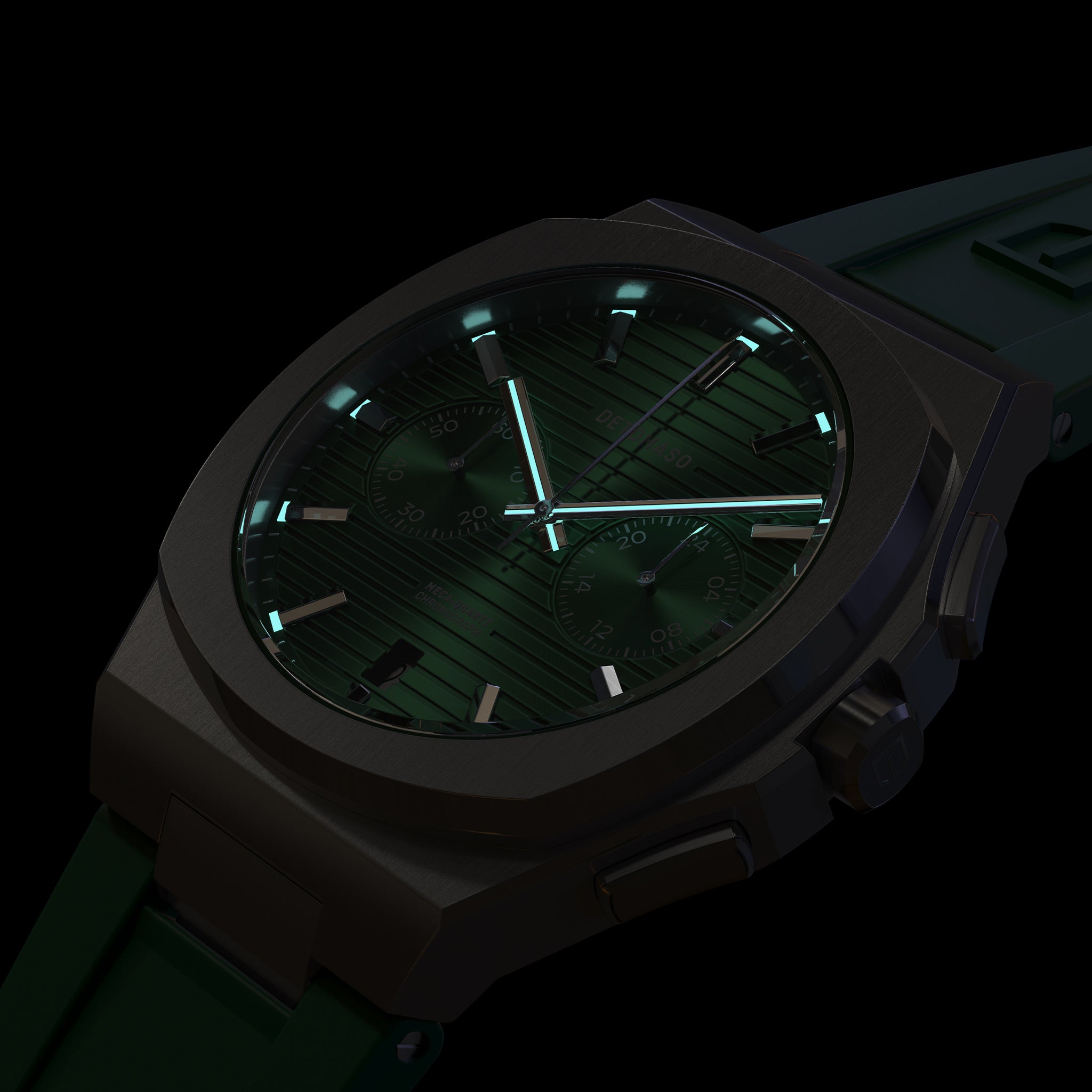 DeTomaso VOLTRE Chrono First Edition Green Green Orologio da polso da uomo analogico al quarzo acciaio inossidabile argento, verde, Bracciale DeTomaso VOLTRE Chrono First Edition Green Green Orologio da polso da uomo analogico al quarzo acciaio inossidabile argento, verde, Bracciale