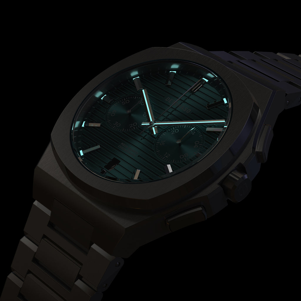 VOLTRE CHRONO PETROL - Stainless steel Silver Matte - Detomaso Watches