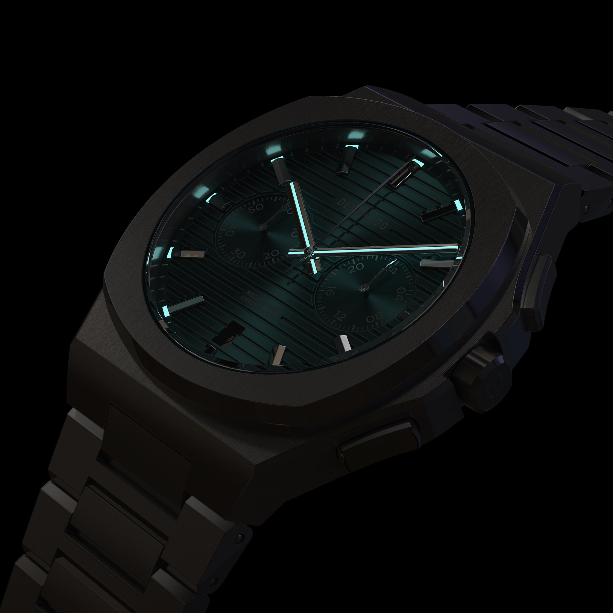 VOLTRE CHRONO PETROL - Stainless steel Silver Matte - Detomaso Watches