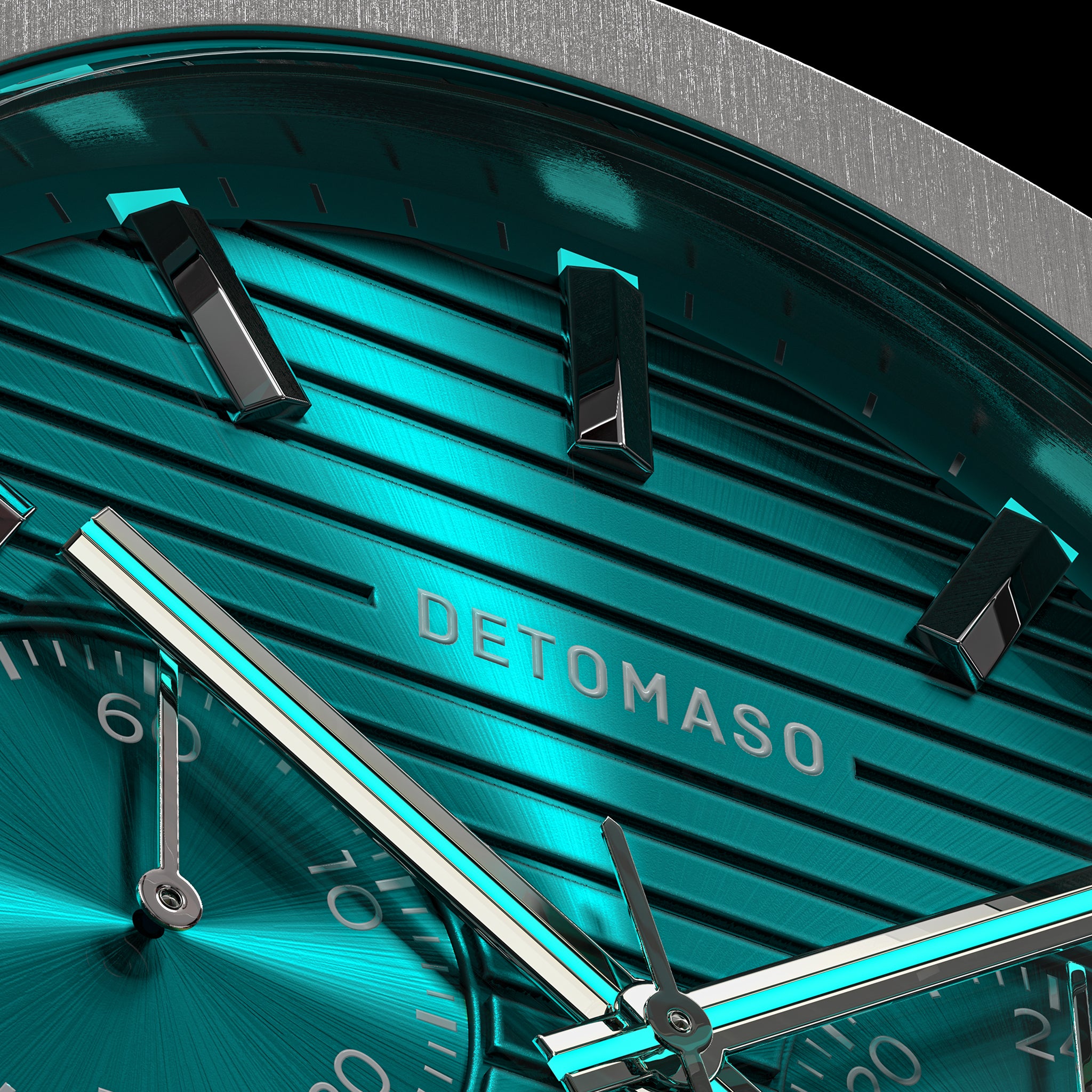 VOLTRE CHRONO PETROL - Stainless steel Silver Matte - Detomaso Watches