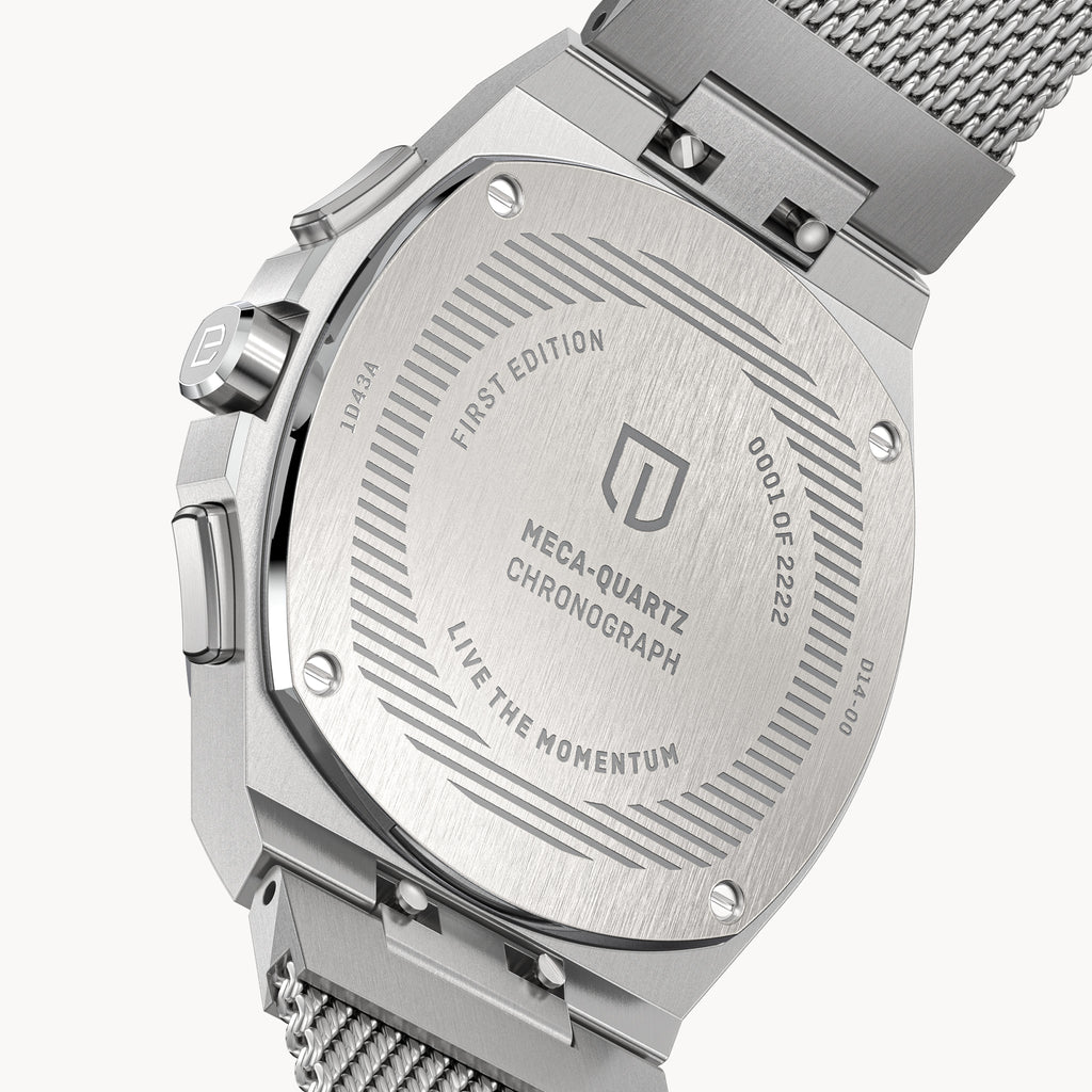 VOLTRE CHRONO PETROL - Mesh Silver Brushed - Detomaso Watches