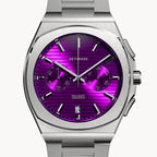 VOLTRE CHRONO PURPLE - Stainless Steel Silver Matte - Detomaso Watches