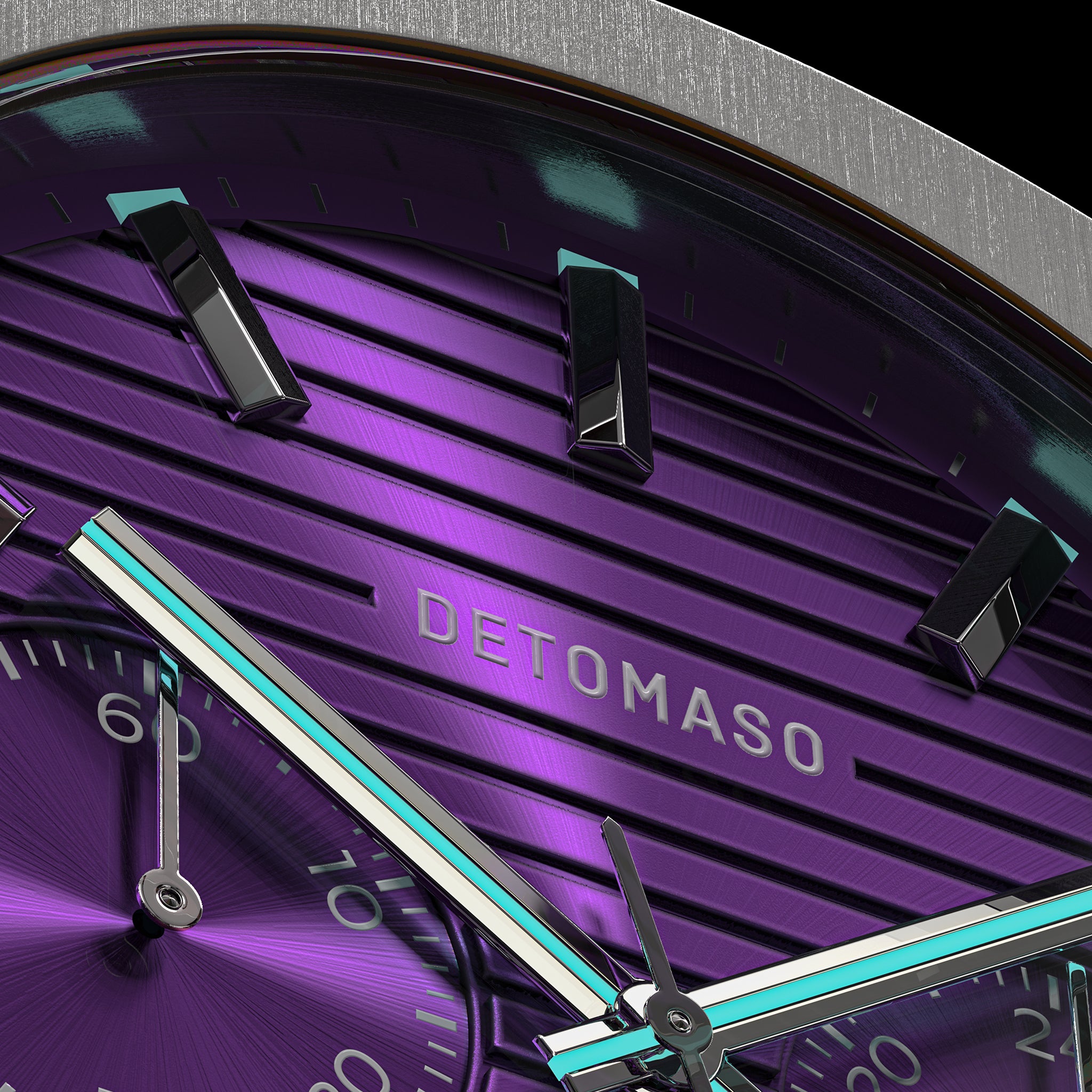 VOLTRE CHRONO PURPLE - Mesh Silver Brushed - Detomaso Watches