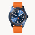 AVIATORE AUTOMATIC GMT
 BLUE ORANGE
 - Ocean Plastic Orange Woven - Detomaso Watches
