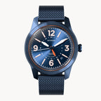 AVIATORE AUTOMATIC GMT
 BLUE ORANGE
 - Mesh Blue Brushed - Detomaso Watches