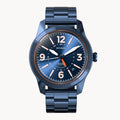 AVIATORE AUTOMATIC GMT
 BLUE ORANGE
 - Stainless steel Blue Brushed - Detomaso Watches