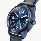 AVIATORE AUTOMATIC GMT
 BLUE ORANGE
 - Leather Blue Toscano - Detomaso Watches