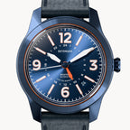 AVIATORE AUTOMATIC GMT
 BLUE ORANGE
 - Leather Blue Toscano - Detomaso Watches