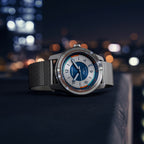 URBAN EXPLORER AUTOMATIC GMT
 SILVER BLUE
 - Mesh Silver Brushed - Detomaso Watches