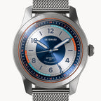 URBAN EXPLORER AUTOMATIC GMT
 SILVER BLUE
 - Mesh Silver Brushed - Detomaso Watches