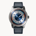 URBAN EXPLORER AUTOMATIC GMT
 SILVER BLUE
 - Leather Blue Toscano - Detomaso Watches