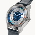 URBAN EXPLORER AUTOMATIC GMT
 SILVER BLUE
 - Leather Blue Toscano - Detomaso Watches