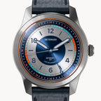 URBAN EXPLORER AUTOMATIC GMT
 SILVER BLUE
 - Leather Blue Toscano - Detomaso Watches