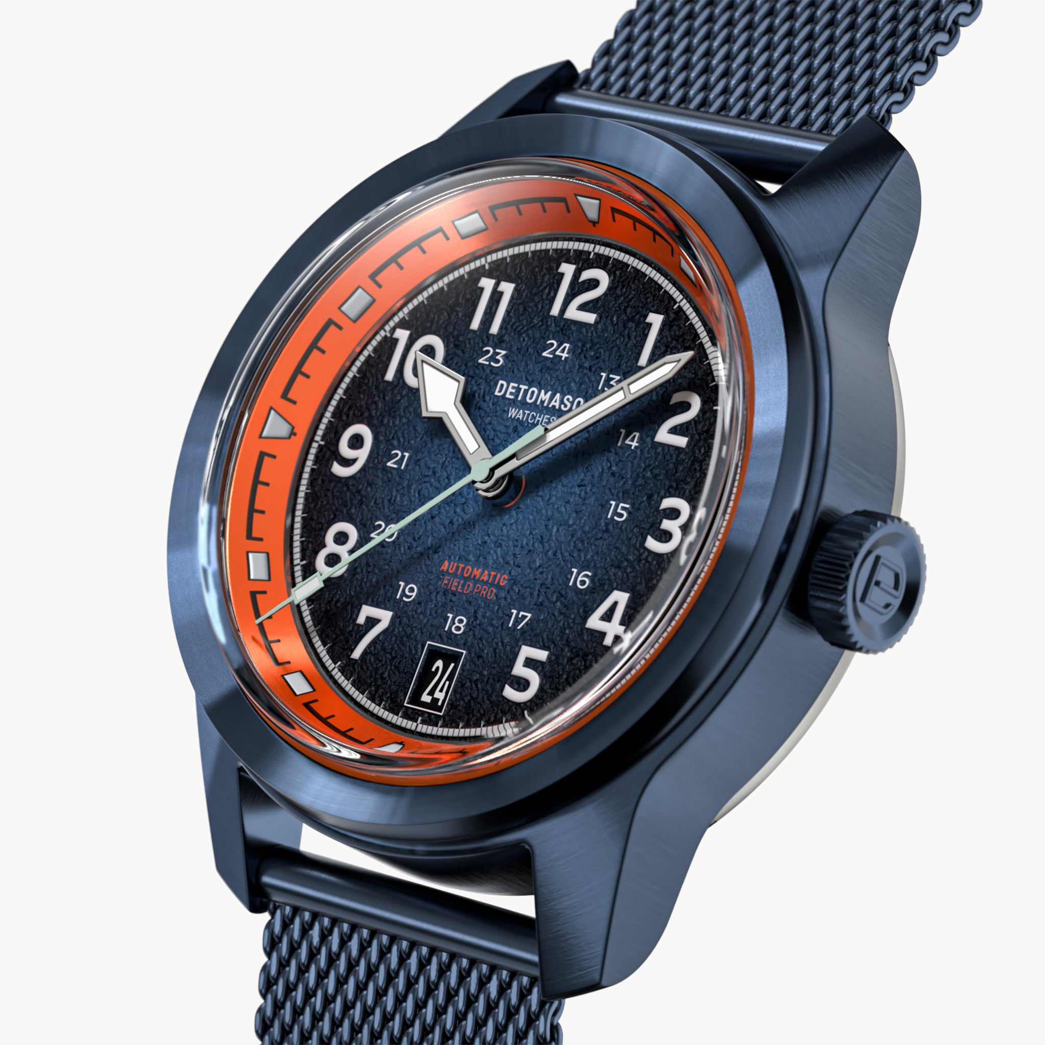 BLUE EXPLORER AUTOMATIC - Mesh Blue Brushed - Detomaso Watches