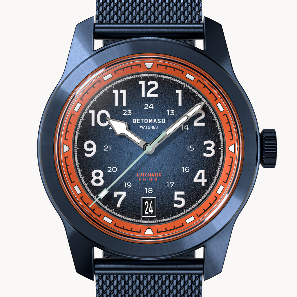 BLUE EXPLORER AUTOMATIC - Mesh Blue Brushed - Detomaso Watches