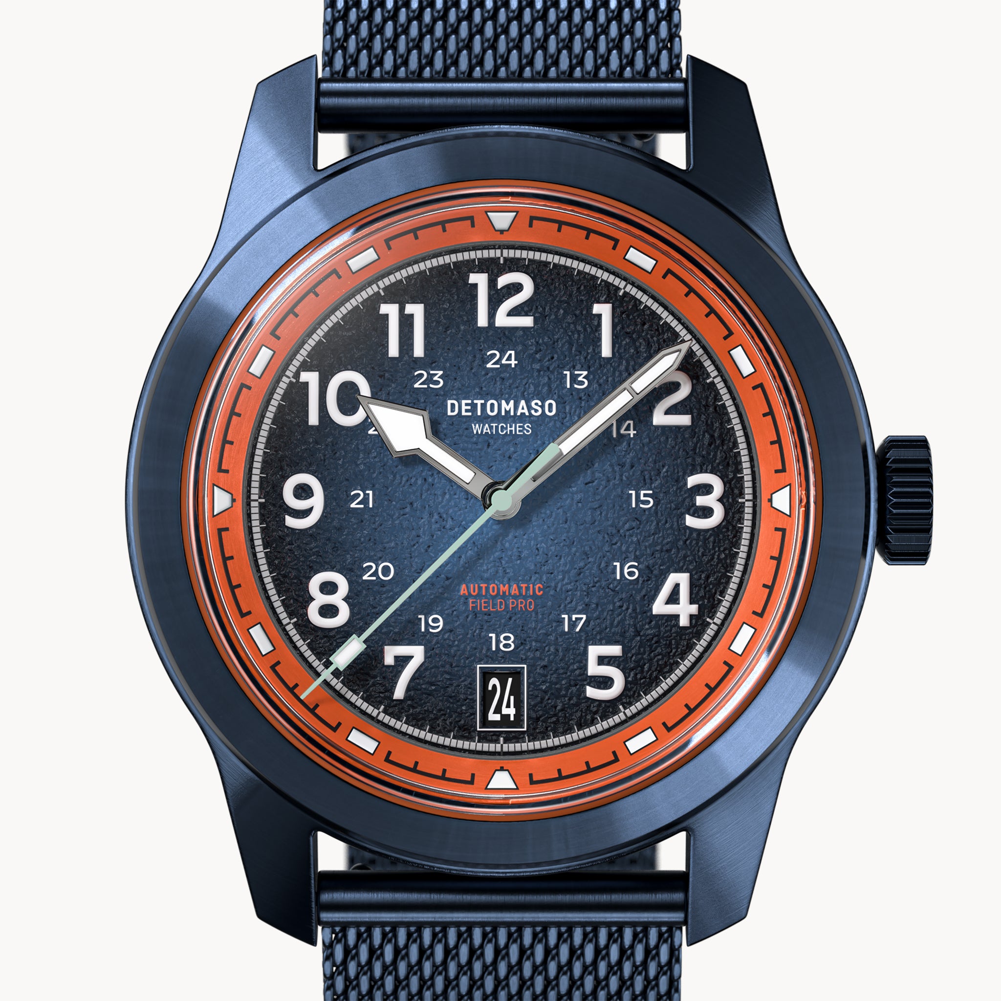 BLUE EXPLORER AUTOMATIC - Mesh Blue Brushed - Detomaso Watches