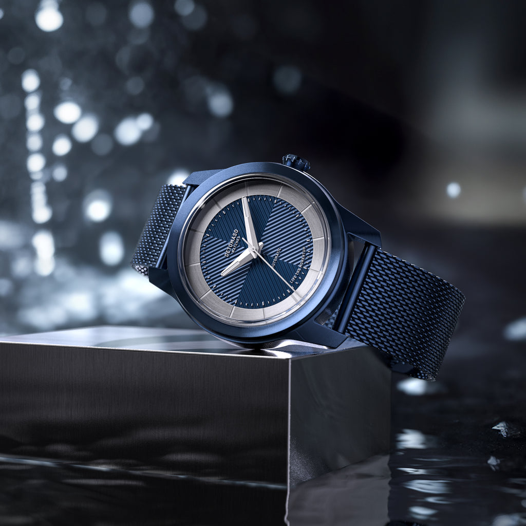 CLASSIC AUTOMATIC DEEP BLUE - Mesh Blue Brushed - Detomaso Watches