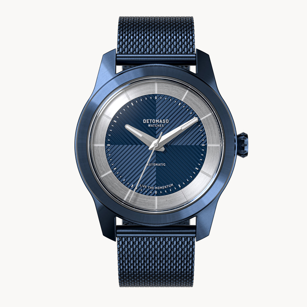 CLASSIC AUTOMATIC DEEP BLUE - Mesh Blue Brushed - Detomaso Watches