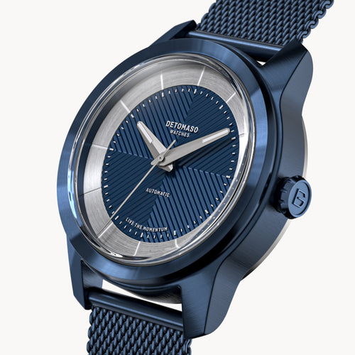 CLASSIC AUTOMATIC DEEP BLUE - Mesh Blue Brushed - Detomaso Watches