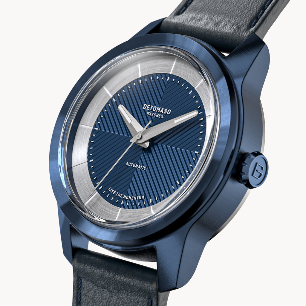 CLASSIC AUTOMATIC DEEP BLUE - Leather Blue Toscano - Detomaso Watches