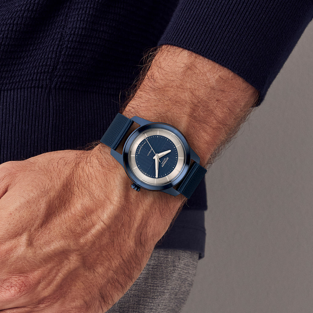 CLASSIC AUTOMATIC DEEP BLUE - Ocean Plastic Dark blue Woven - Detomaso Watches