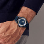 CLASSIC AUTOMATIC DEEP BLUE - Ocean Plastic Dark blue Woven - Detomaso Watches