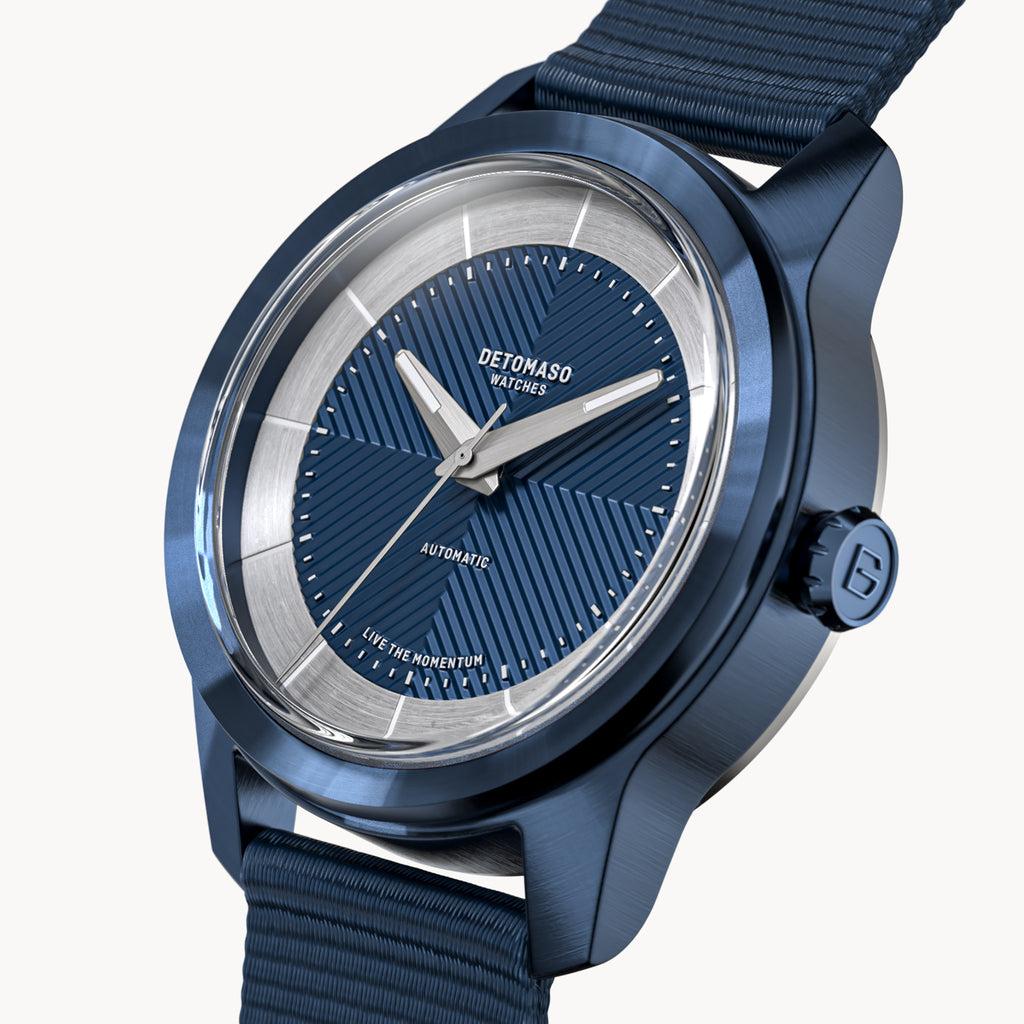 CLASSIC AUTOMATIC DEEP BLUE - Ocean Plastic Dark blue Woven - Detomaso Watches