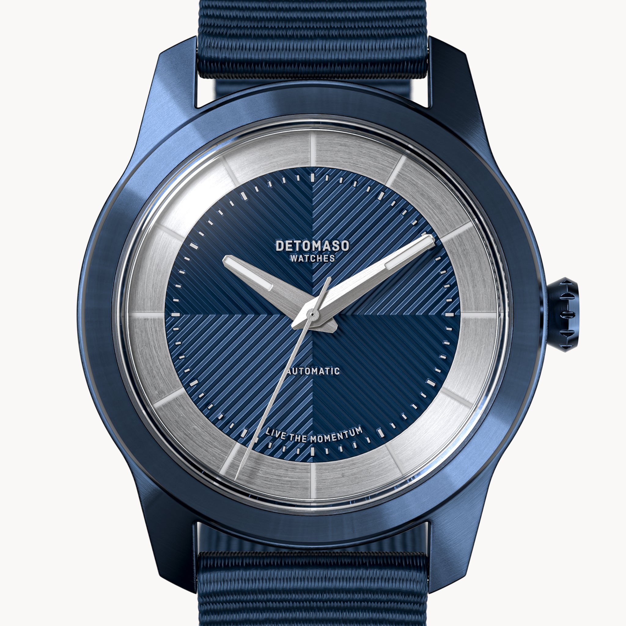 CLASSIC AUTOMATIC DEEP BLUE - Ocean Plastic Dark blue Woven - Detomaso Watches