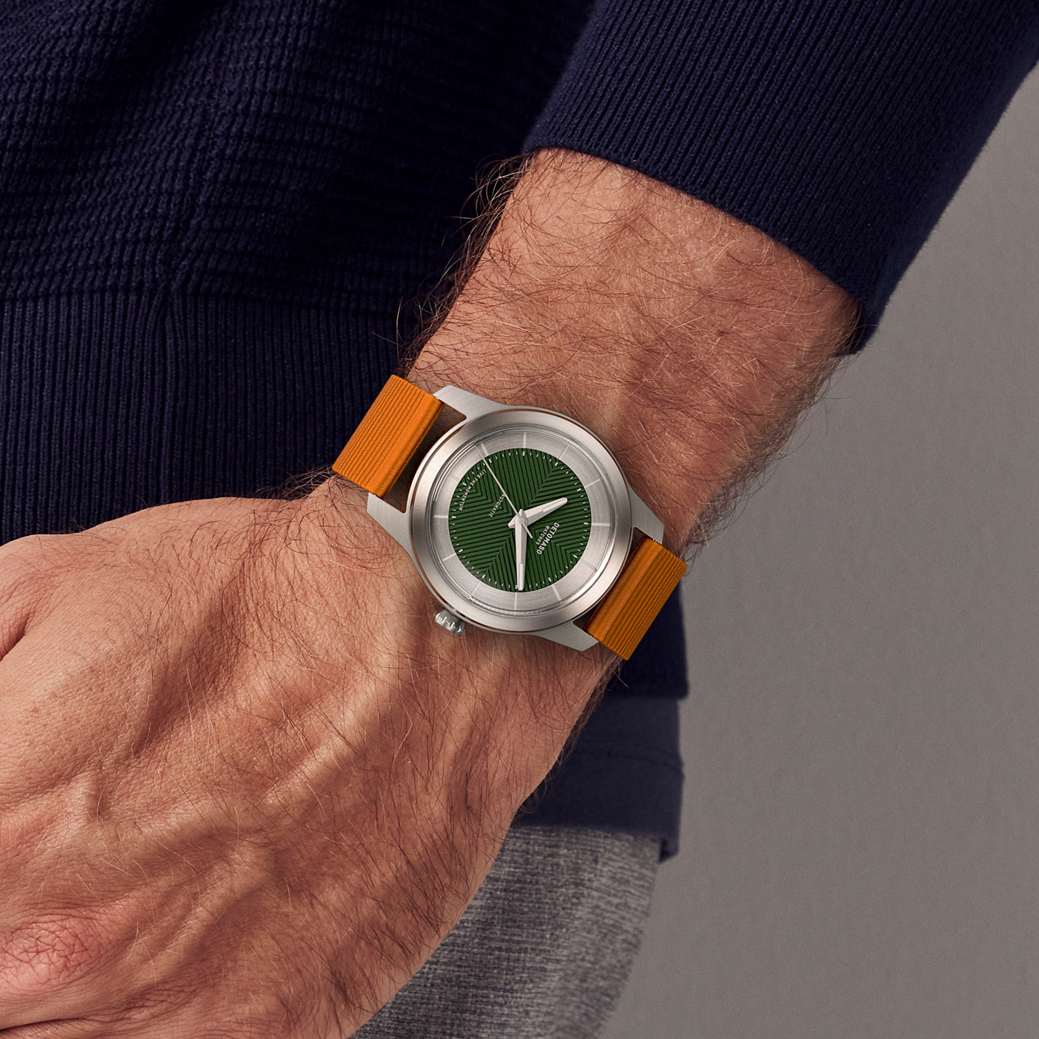 CLASSIC AUTOMATIC FOREST GREEN - Ocean Plastic Orange Woven - Detomaso Watches