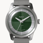CLASSIC AUTOMATIC FOREST GREEN - Mesh Silver Brushed - Detomaso Watches