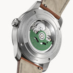 CLASSIC AUTOMATIC FOREST GREEN - Vegan Apple Leather Brown Smooth - Detomaso Watches