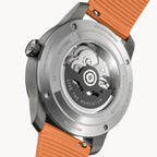 CLASSIC AUTOMATIC SLATE BLACK - Ocean Plastic Orange Woven - Detomaso Watches