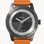 CLASSIC AUTOMATIC SLATE BLACK - Ocean Plastic Orange Woven - Detomaso Watches