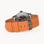CLASSIC AUTOMATIC SLATE BLACK - Ocean Plastic Orange Woven - Detomaso Watches