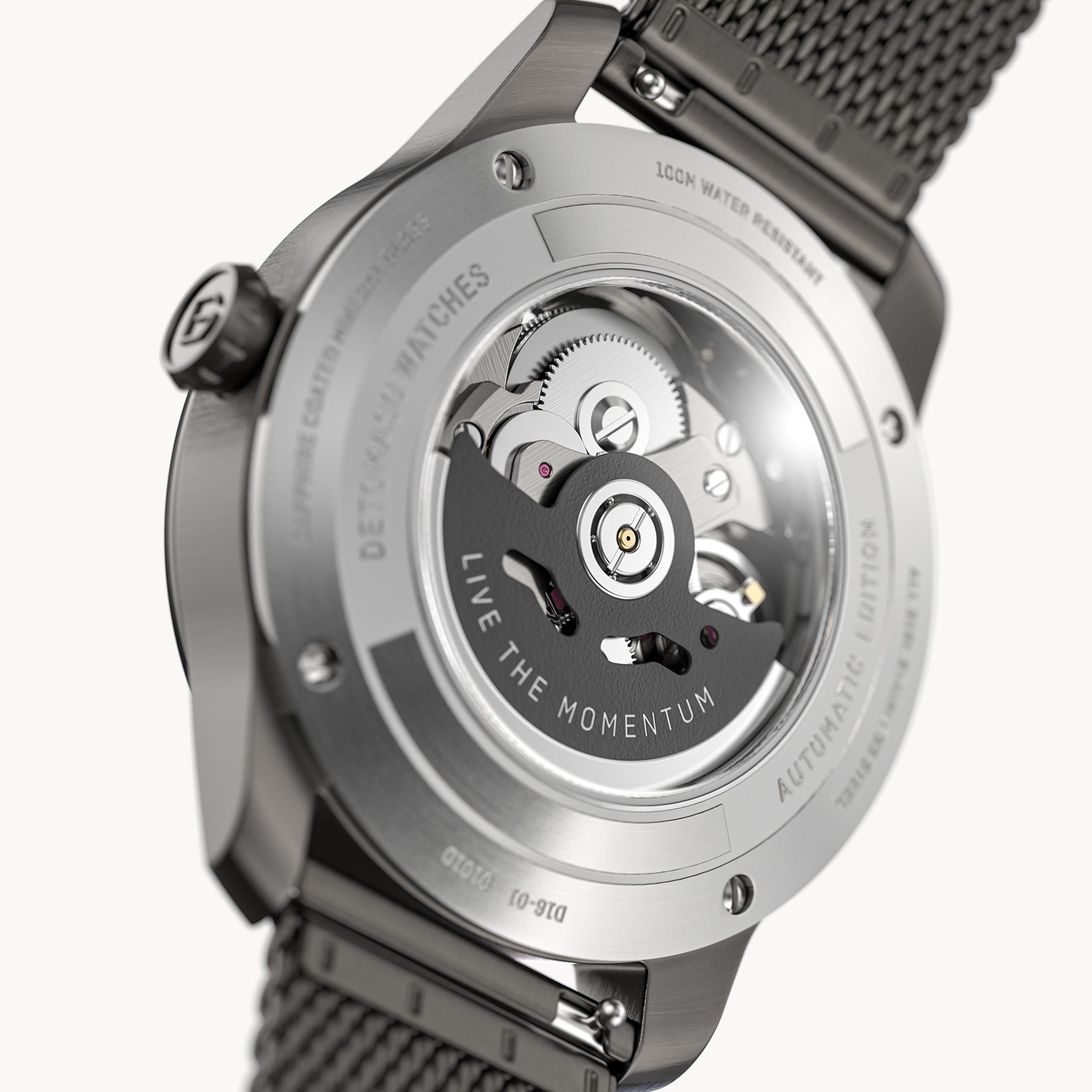 CLASSIC AUTOMATIC SLATE BLACK - Mesh Dark Gun Brushed - Detomaso Watches